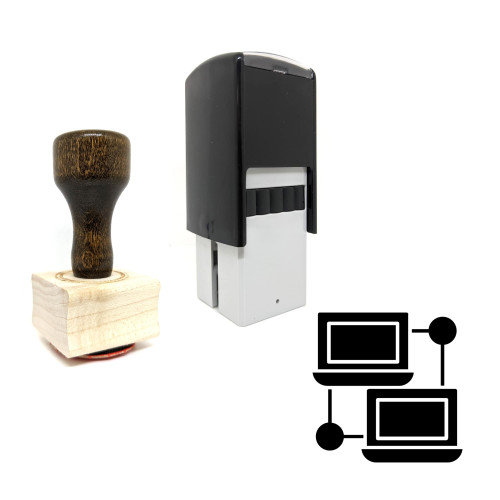 "Local Networking" rubber stamp with 3 sample imprints of the image