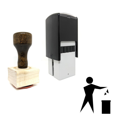 "Trash Can" rubber stamp with 3 sample imprints of the image