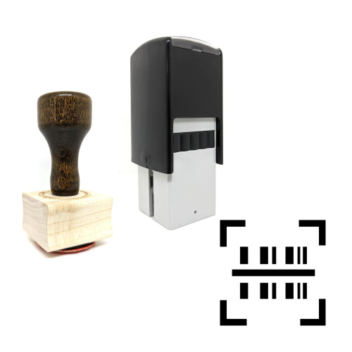 "Barcode Scanner" rubber stamp with 3 sample imprints of the image