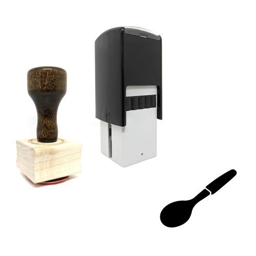 "Spoon" rubber stamp with 3 sample imprints of the image