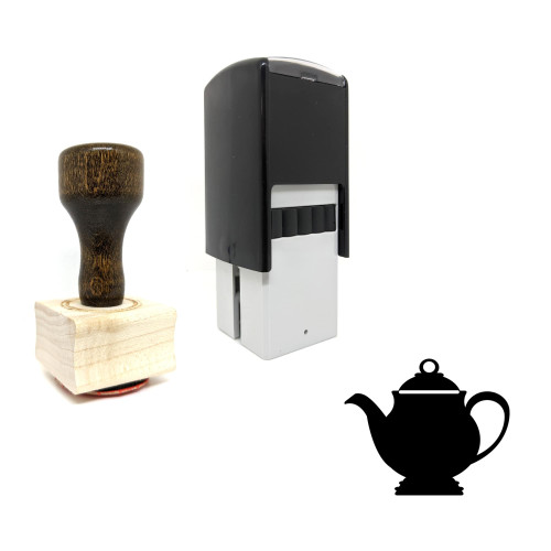 "French Teapot" rubber stamp with 3 sample imprints of the image