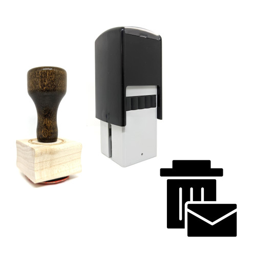 "Deleted Mail" rubber stamp with 3 sample imprints of the image