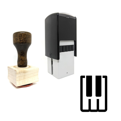 "Piano Key" rubber stamp with 3 sample imprints of the image