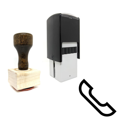 "Phone" rubber stamp with 3 sample imprints of the image