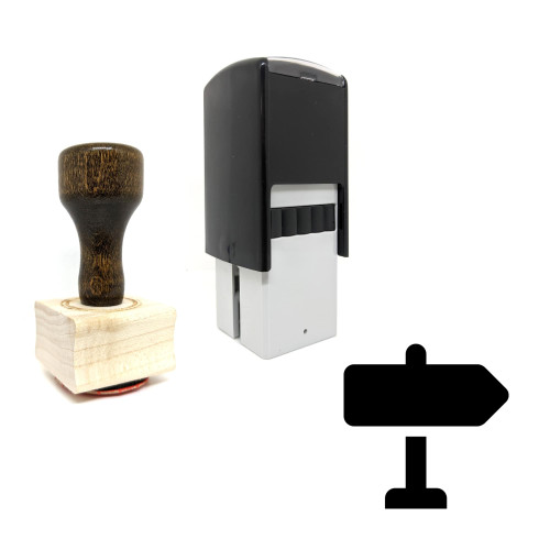 "Direction Sign" rubber stamp with 3 sample imprints of the image