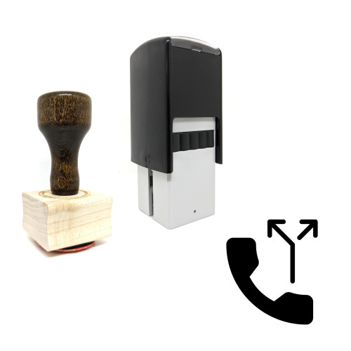 "Split Call" rubber stamp with 3 sample imprints of the image