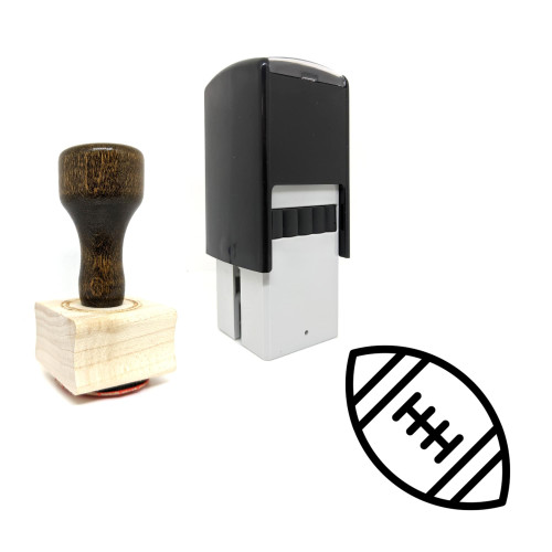 "Football" rubber stamp with 3 sample imprints of the image