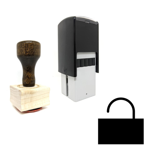 "Open Padlock" rubber stamp with 3 sample imprints of the image