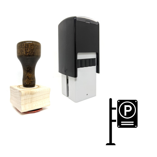 "Parking Sign" rubber stamp with 3 sample imprints of the image