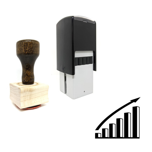 "Bar Graph" rubber stamp with 3 sample imprints of the image