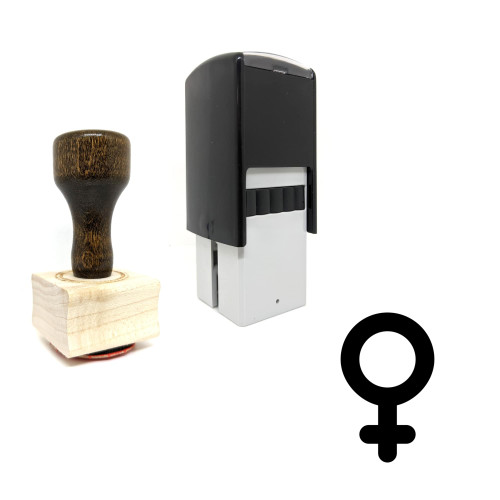 "Female Symbol" rubber stamp with 3 sample imprints of the image