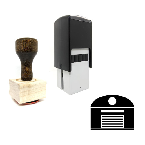"Airport Hangar" rubber stamp with 3 sample imprints of the image