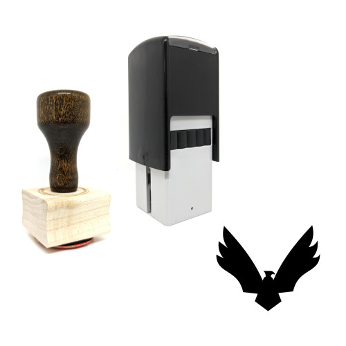 "Hawk" rubber stamp with 3 sample imprints of the image