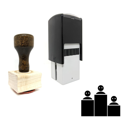 "Podium" rubber stamp with 3 sample imprints of the image