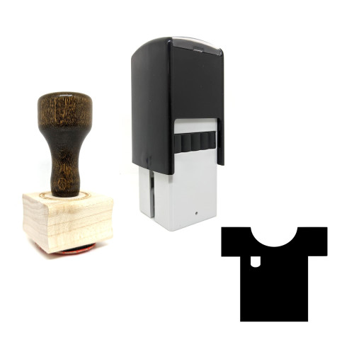 "T Shirt" rubber stamp with 3 sample imprints of the image