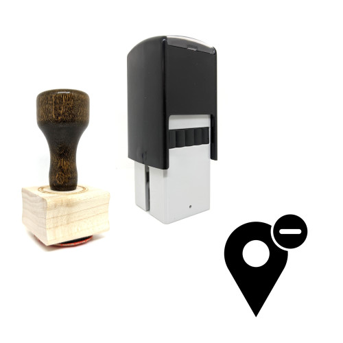 "Delete Location" rubber stamp with 3 sample imprints of the image