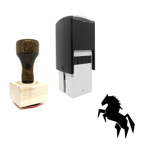 "Horse" rubber stamp with 3 sample imprints of the image