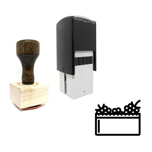 "Raspberries" rubber stamp with 3 sample imprints of the image