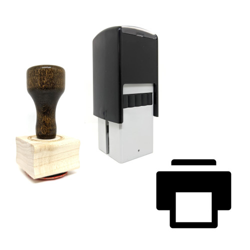 "Printer" rubber stamp with 3 sample imprints of the image