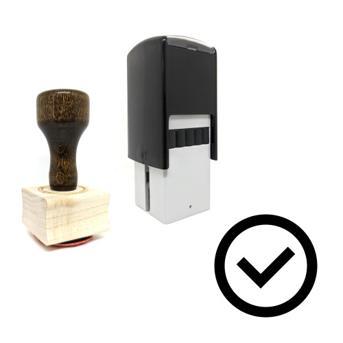 "Check" rubber stamp with 3 sample imprints of the image