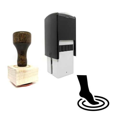 "Foot Care" rubber stamp with 3 sample imprints of the image