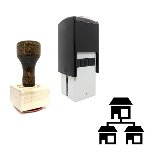 "Home Network" rubber stamp with 3 sample imprints of the image