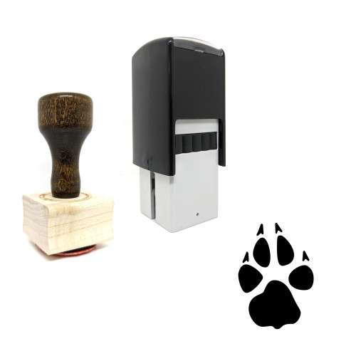 "Paw" rubber stamp with 3 sample imprints of the image