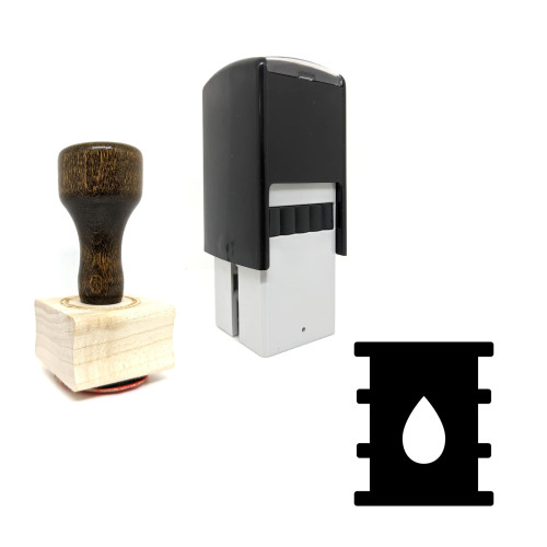 "Oil" rubber stamp with 3 sample imprints of the image