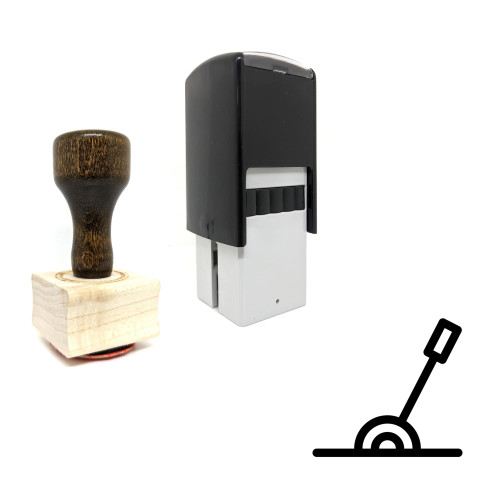 "Lever" rubber stamp with 3 sample imprints of the image