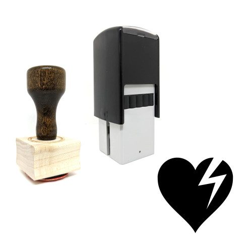 "Heartbreak" rubber stamp with 3 sample imprints of the image