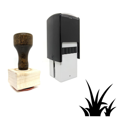"Grass" rubber stamp with 3 sample imprints of the image