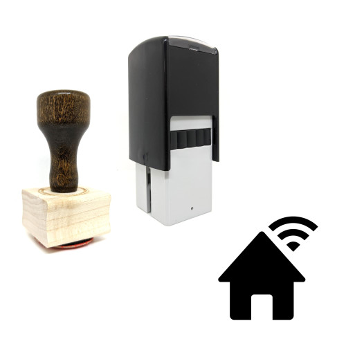 "Home Wifi" rubber stamp with 3 sample imprints of the image