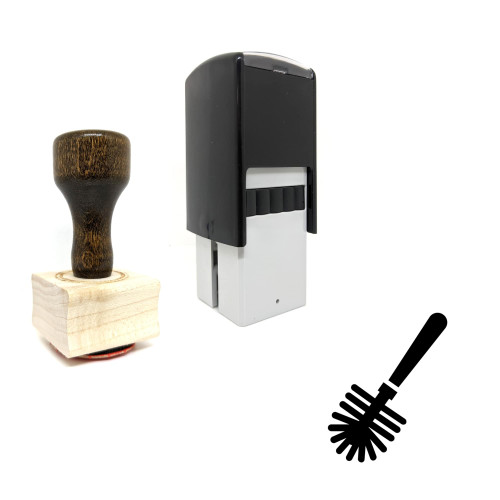 "Toilet Brush" rubber stamp with 3 sample imprints of the image