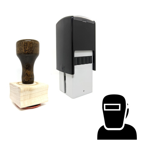 "Welder" rubber stamp with 3 sample imprints of the image