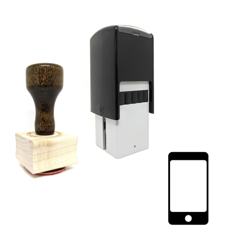 "Mobile Phone" rubber stamp with 3 sample imprints of the image