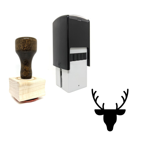 "Patronas Stag" rubber stamp with 3 sample imprints of the image