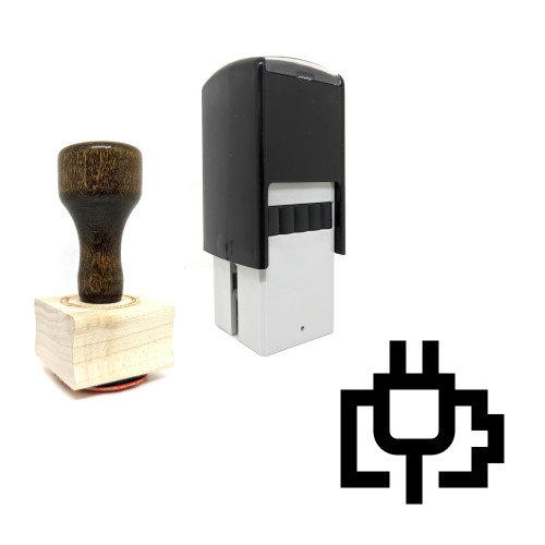 "Charging" rubber stamp with 3 sample imprints of the image