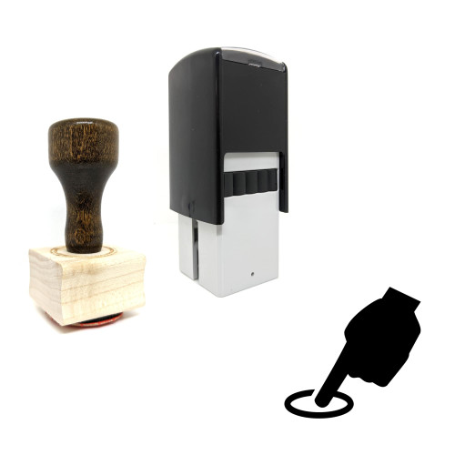 "Touch" rubber stamp with 3 sample imprints of the image