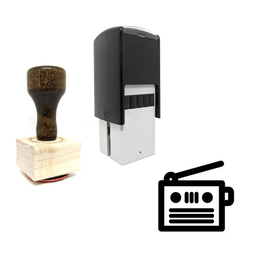 "Radio" rubber stamp with 3 sample imprints of the image