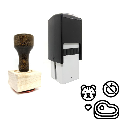 "Carnivore" rubber stamp with 3 sample imprints of the image
