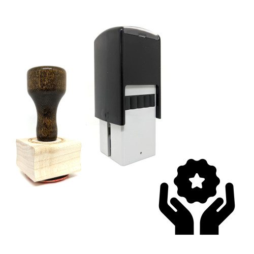 "Premium" rubber stamp with 3 sample imprints of the image
