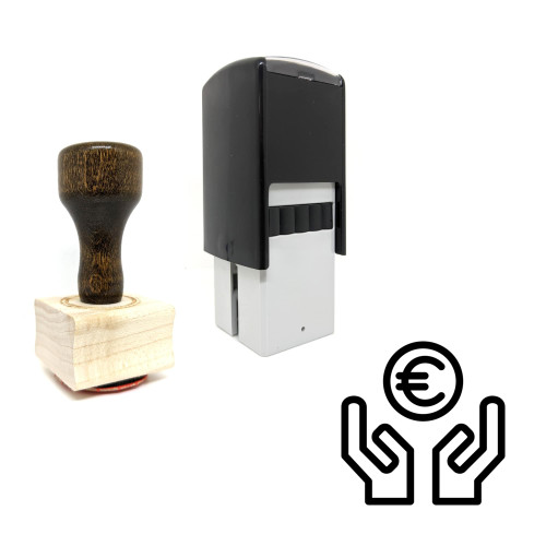 "Receive Euro" rubber stamp with 3 sample imprints of the image