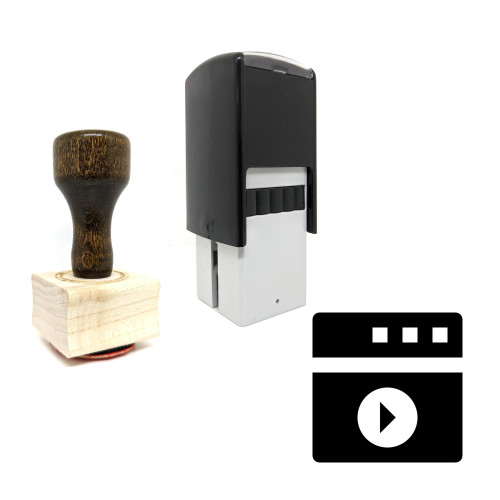 "Media Player" rubber stamp with 3 sample imprints of the image