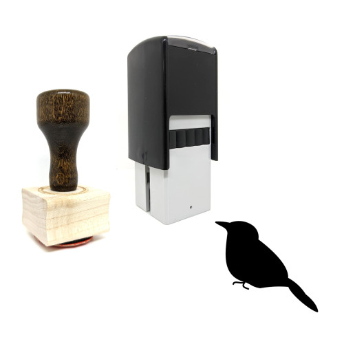 "Bird" rubber stamp with 3 sample imprints of the image