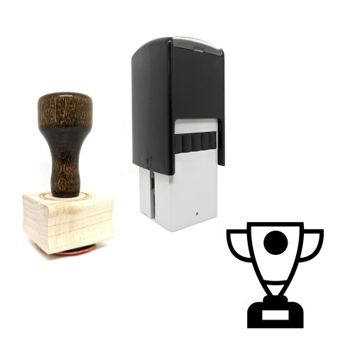 "Trophy Cup" rubber stamp with 3 sample imprints of the image