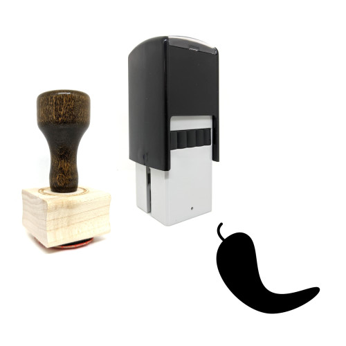 "Chili Pepper" rubber stamp with 3 sample imprints of the image