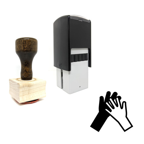 "High Five" rubber stamp with 3 sample imprints of the image