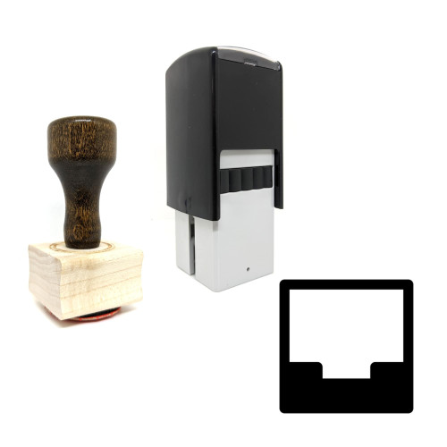 "LAN Cable" rubber stamp with 3 sample imprints of the image