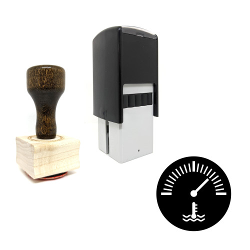 "Temperature Gauge" rubber stamp with 3 sample imprints of the image