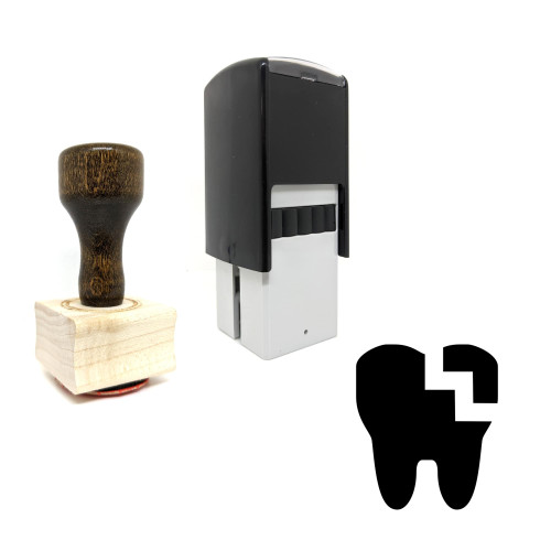 "Tooth" rubber stamp with 3 sample imprints of the image